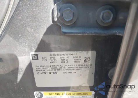 2013 Chevrolet Malibu Eco Premium Audio z USA, uszkodzony, nr VIN 1G11F5RR7DF106457